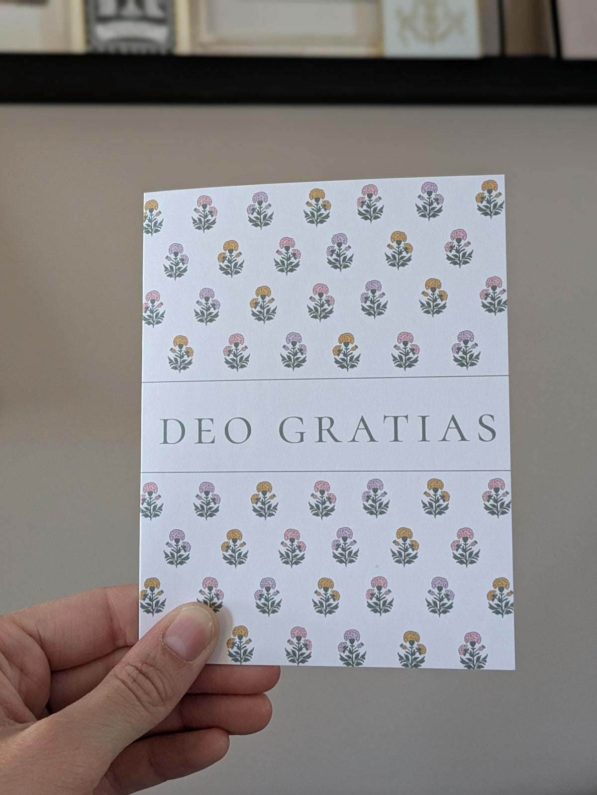 Deo Gratias: Catholic Thank You Card, blank inside