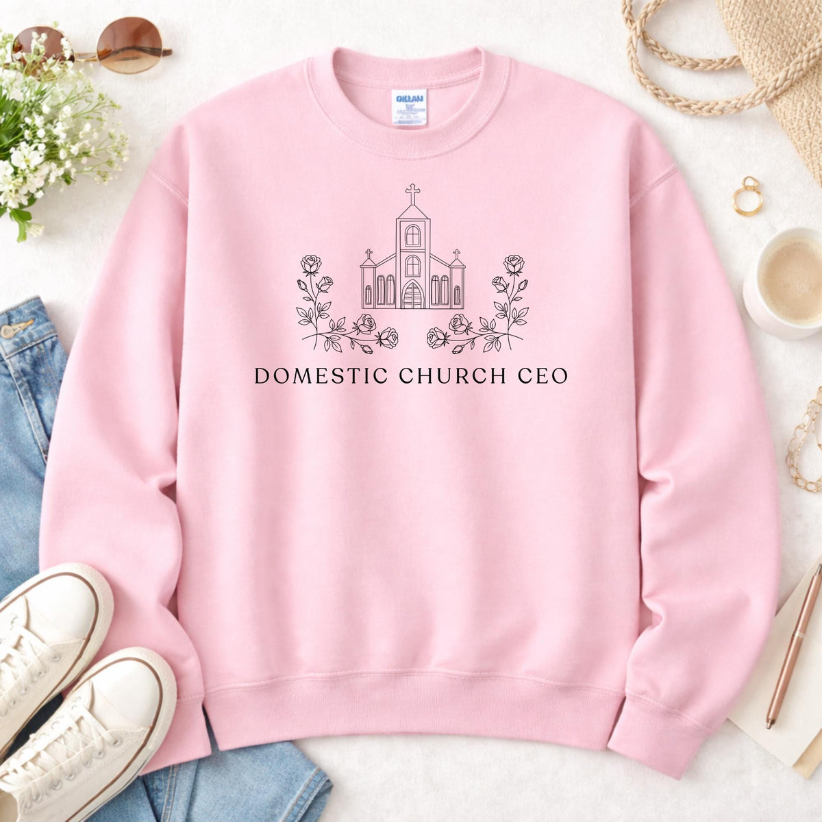 Domestic Church CEO: Catholic Mom, Catholic Woman Sweatshirt