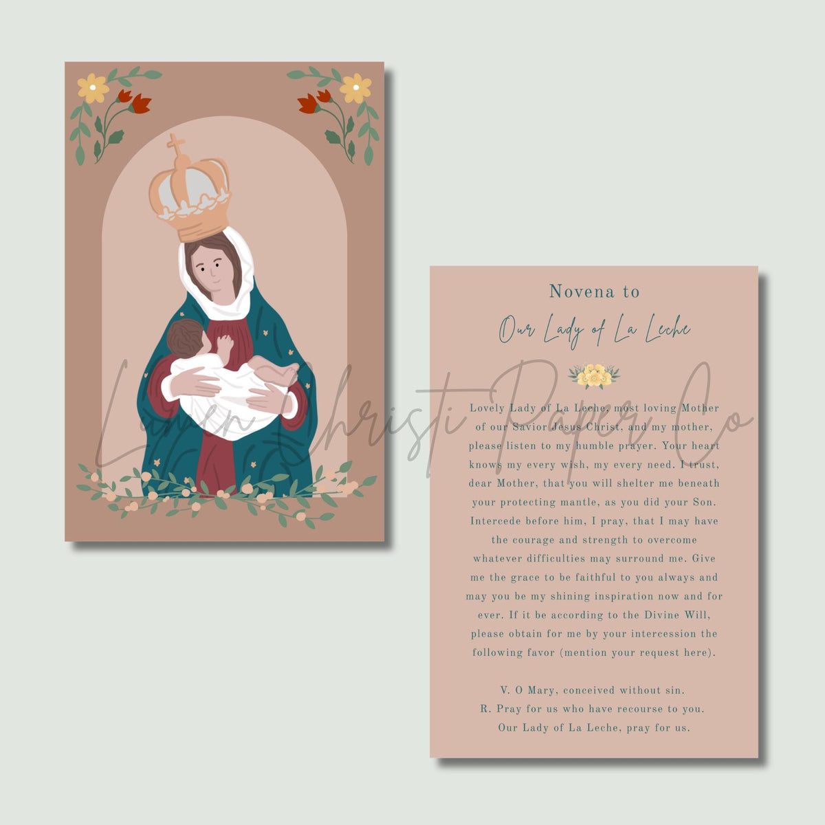 Our Lady of La Leche Catholic Mom Prayer Card