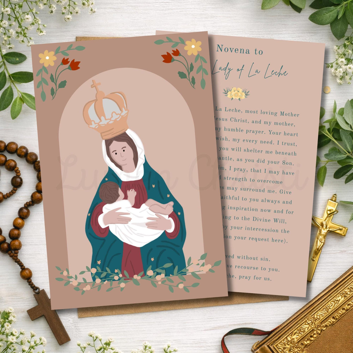 Our Lady of La Leche Catholic Mom Prayer Card
