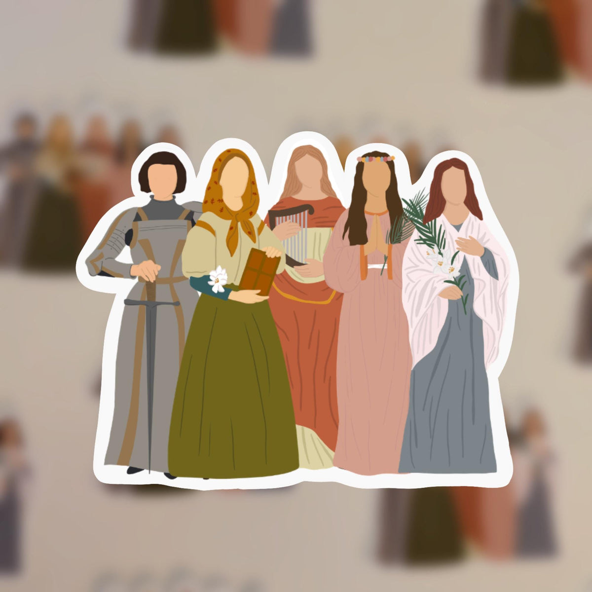 Female Saint Martyrs Sticker: Catholic Saint Sticker, Gift for Her