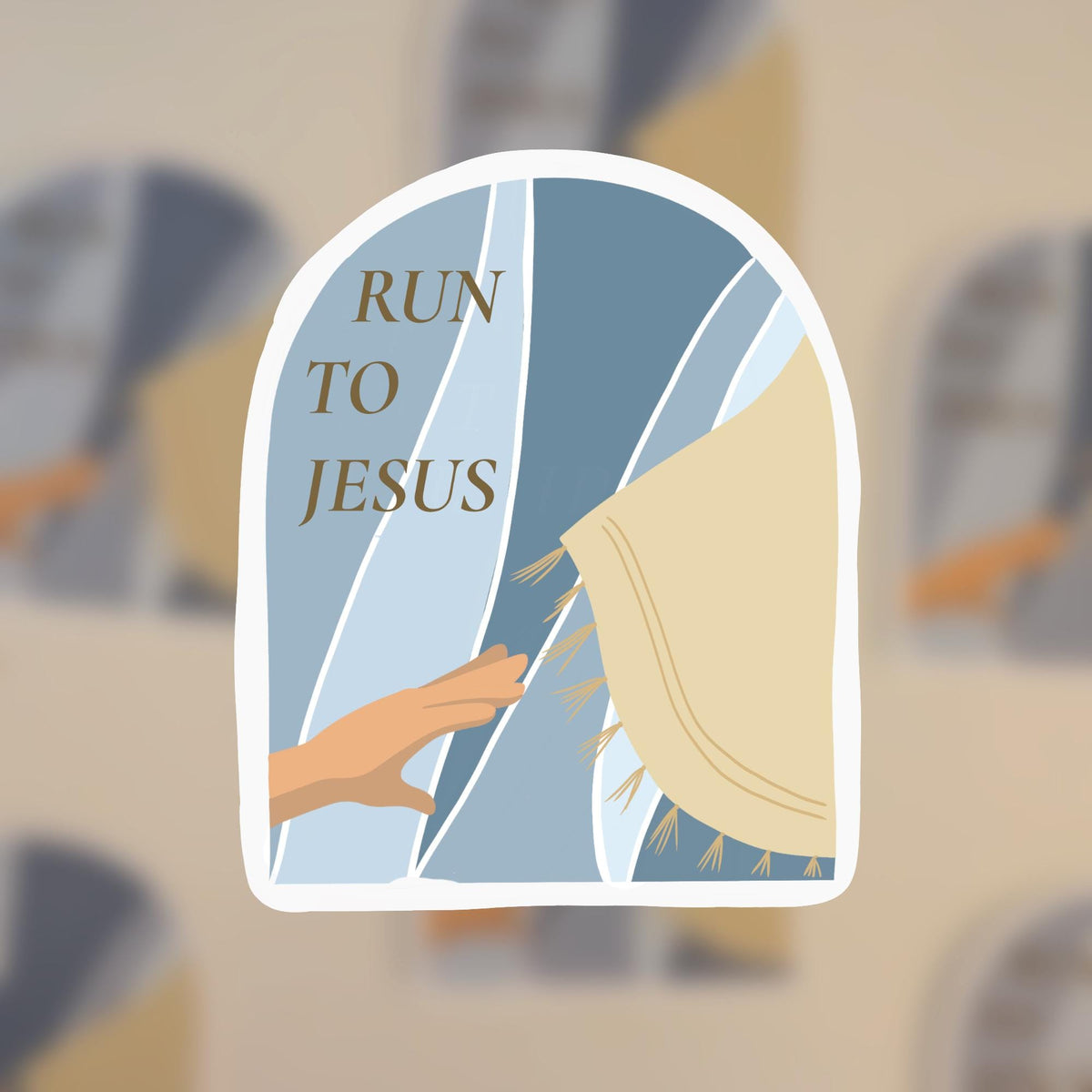 Run to Jesus: Christian Vinyl Sticker, Trust in God, God's Healing