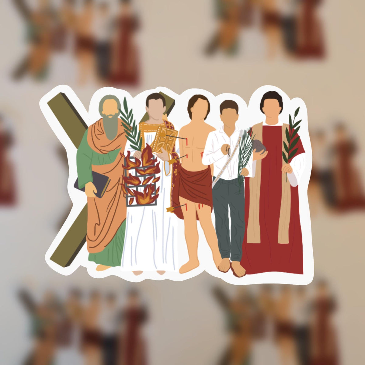 Male Saint Martyrs: Catholic Sticker, Gift for Him, Confirmation Gift