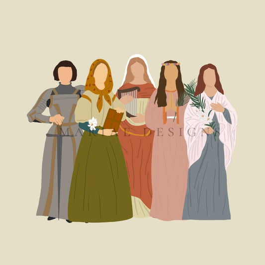 Female Saint Martyrs Sticker: Catholic Saint Sticker, Gift for Her